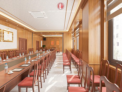 Thiết kế nội thất phòng hội nghị Công an Tỉnh Bắc Ninh – Không gian trang nghiêm và chuyên nghiệp