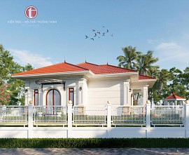 Nhà vườn mái Nhật một tầng đẹp tại Bắc Ninh | Thiết kế & xây nhà trọn gói Trường Thịnh